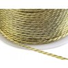 Točená šnúra Ø1,5 mm s kovovým vláknom - 30 m zlatá