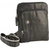 Kožená crossbody taška BHPC Explore S BH-380-01 black 2 L