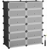 Skrinka na topánky, 12-priehradková modulárna policová jednotka, čierna