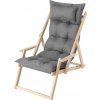 Skladacia záhradná stolička s vankúšom MARLENA grafitový, ekolen