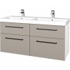 Dreja Umývadlová skrinka Q MAX SZZ4 120 - N01 Biela lesk / Úchytka T06 / N07 Stone