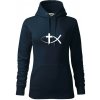 Ježíšova ryba - Mikina dámská Cape s kapucí - 2XL ( Tmavomodrá (veľmi tmavá - skoro čierna) )