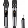 Dva bezdrôtové mikrofóny 2,4 GHz LEKATO s prijímačom K380S, kovové prevedenie B09