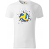 Volejbal lopta v triku - Tričko z organickej bavlny - 3XL ( Biela )