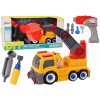 LEAN TOYS DIY Auto so žeriavom na demontáž – oranžový
