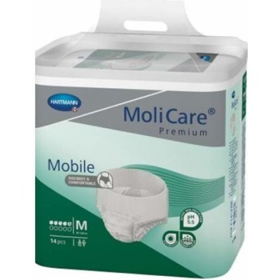 MOLICARE Premium mobile 5 kvapiek M 14 kusov - Molicare Premium Mobile zelené 5 kvapiek M 14 ks