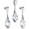 Evolution Group Sada šperkov s krištáľmi Swarovski náušnice a prívesok biela slza 39087.1, darčekové balenie