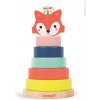 Drevená stohovacia pyramída s líškou