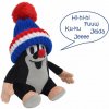 Moravská ústředna Krtko 20 cm hovoriaci s čiapkou 1+ Modrý-trikolóra