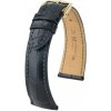 Remienok Hirsch London Aligator - čierny, matný - 19 mm - L – Štandardná dĺžka (doporučujeme) - 16 mm - Zlatá + 5 rokov záruka a darček ZADARMO