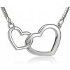 Strieborný náhrdelník Spojené srdcia