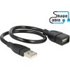 Delock USB kábel USB 2.0 USB-A zástrčka, USB-A zásuvka 0.35 m čierna flexibilný kábel labutí krk 83498; 83498