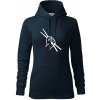 Paličky ruka - Mikina dámská Cape s kapucí - S ( Tmavomodrá (veľmi tmavá - skoro čierna) )
