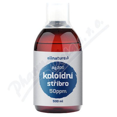 Allnature Koloidné striebro Ag200 50 ppm 500 ml