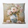 Takoy Obliečka na vankúš 45x45 nepremokavý polyester pastelová váza s pivonkami-HT-00330 | 45 x 45 cm