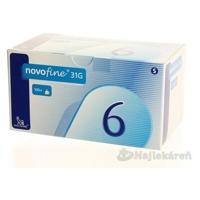 Novofine 31 G ihla Inz 0,25x6mm injekčná ihla jednorázová 100 ks