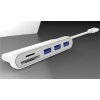 PremiumCord 5G SuperSpeed USB3.1 Typ-C hub 3x USB3.0 + čtečka SD karet ku31hub06