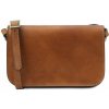 Kožená crossbody kabelka s chlopňou Carmen Tuscany Leather Farba: Prírodná