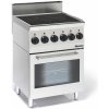 Sklokeramický sporák 4 varné zóny s elektrickou troubou, 600x600x900 mm | BARTSCHER, 600 Imbiss inox