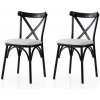 Súprava jedálenských stoličiek Ekol White and Black, 2 ks