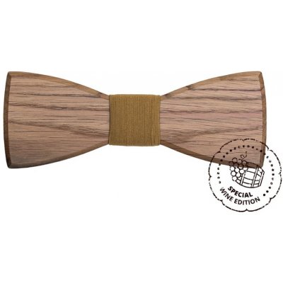 BeWooden White Wine Bow Tie MTB170 hnedý