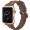AppleKing Štýlový kožený remienok pre Apple Watch 42mm / 41mm / 40mm / 38mm – tmavohnedý - možnosť vrátiť tovar ZADARMO do 30tich dní