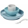 Beaba Silicone Meal Set zo silikónu modrá 4 dielna