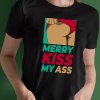 Tričko s potlačou MERRY KISS MY ASS Pánsky Čierna 4XL