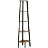 VASAGLE Rohový regál 5 políc hnedý 34x159 cm