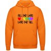 AWDis Hoodie Mikina - Dúhový Nápis - All for Love - Orange Crush - 3XL - Pánske