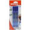 Kores Sada guľôčkové perá jednorázové modré 0,7 mm, 4 ks