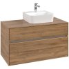 VILLEROY & BOCH Collaro závesná skrinka pod umývadlo na dosku (umývadlo vpravo), 2 zásuvky, s LED osvetlením, 1000 x 500 x 548 mm, Oak Kansas, C096B0RH