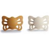 Frigg Dvojbalenie anatomických cumlíkov frigg butterfly honey gold/ cream, 0-6m, silikón