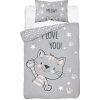 DETEXPOL Obliečky do postieľky Mačka I love you Bavlna, 100/135, 40/60 cm