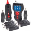 XtendLan LAN Cable Tester TLCD88 s LCD, koax, Cat3/Cat5E/Cat6, UTP/STP, USB, PoE, ping, sonda, 8x protismyčka