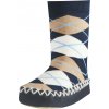 Playshoes Protišmykové ponožky papučky Káro modré Veľkosť: 23/26