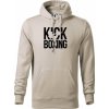 Nápis Kick Boxing - Mikina pánska Cape s kapucňou - M ( Ľadovo sivá )