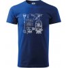 Geodet teodolit dron - Tričko extra veľké (5-8XL) - 5XL ( Kráľovská modrá )