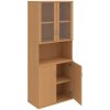 Policová skriňa Strong, 80x192x40 cm, buk/buk - 1 kus - 1 KS - 4 - nie - 60 mesiacov - rovná - kombinovaná - Hobis - 2x sklenené a 2x plné - 80 cm - Strong - 40 cm - 192 cm - buk - 69.6 kilogramu HOBI