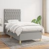 vidaXL Posteľný rám boxsping s matracom bledosivý 90x200 cm látka 3142545