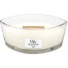 WoodWick Linen vonná sviečka s dreveným knôtom 453,6 g