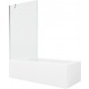 MEXEN/S - Vega obdĺžniková vaňa 180 x 80 cm s panelom + vaňová zástena 100, transparent, chróm 550118080X9510000001