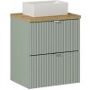 ArtCom Kúpeľňová skrinka s umývadlom a doskou LINE Reed Green DU50/1 | 50 cm