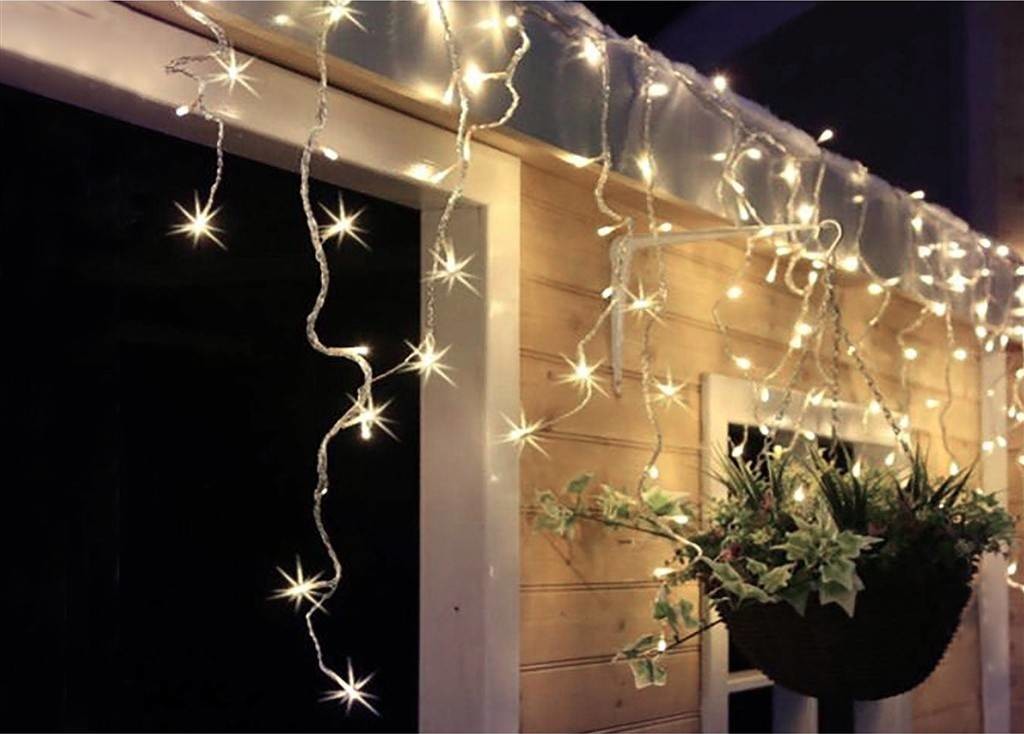 Solight LED vánoční závěs rampouchy 120 LED 3m x 0,7m přívod 6m venkovní teplé bílé světlo paměť časovač 1V40-WW