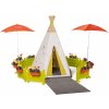 Stan prírodný Indoor&Outdoor Teepee Evolutive Smoby nastaviteľný so záhradkou pod dvoma slnečníkmi od 24 mes