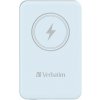 Verbatim, power banka s bezdrôtovým nabíjaním, 5V, nabíjanie telefónu, 32242, 5 000mAh, magnetické pripevnenie, modrá