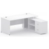 Kancelársky stôl so skrinkou MIRELLI 160x160 cm, pravý, biely