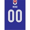 Superfutbal Maketa dresu Slovensko, modrá Rozmer: A3, Meno a číslo: Vlastné