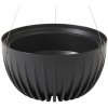 HowHomely ZÁVESNÝ PLASTOVÝ KVETINÁČ STRIPPED ECO 16X30 CM ČIERNA