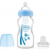 Dr. Brown's Dojčenská fľaša 2v1 so širokým hrdlom OPTIONS modrá 270 ml, 6m+